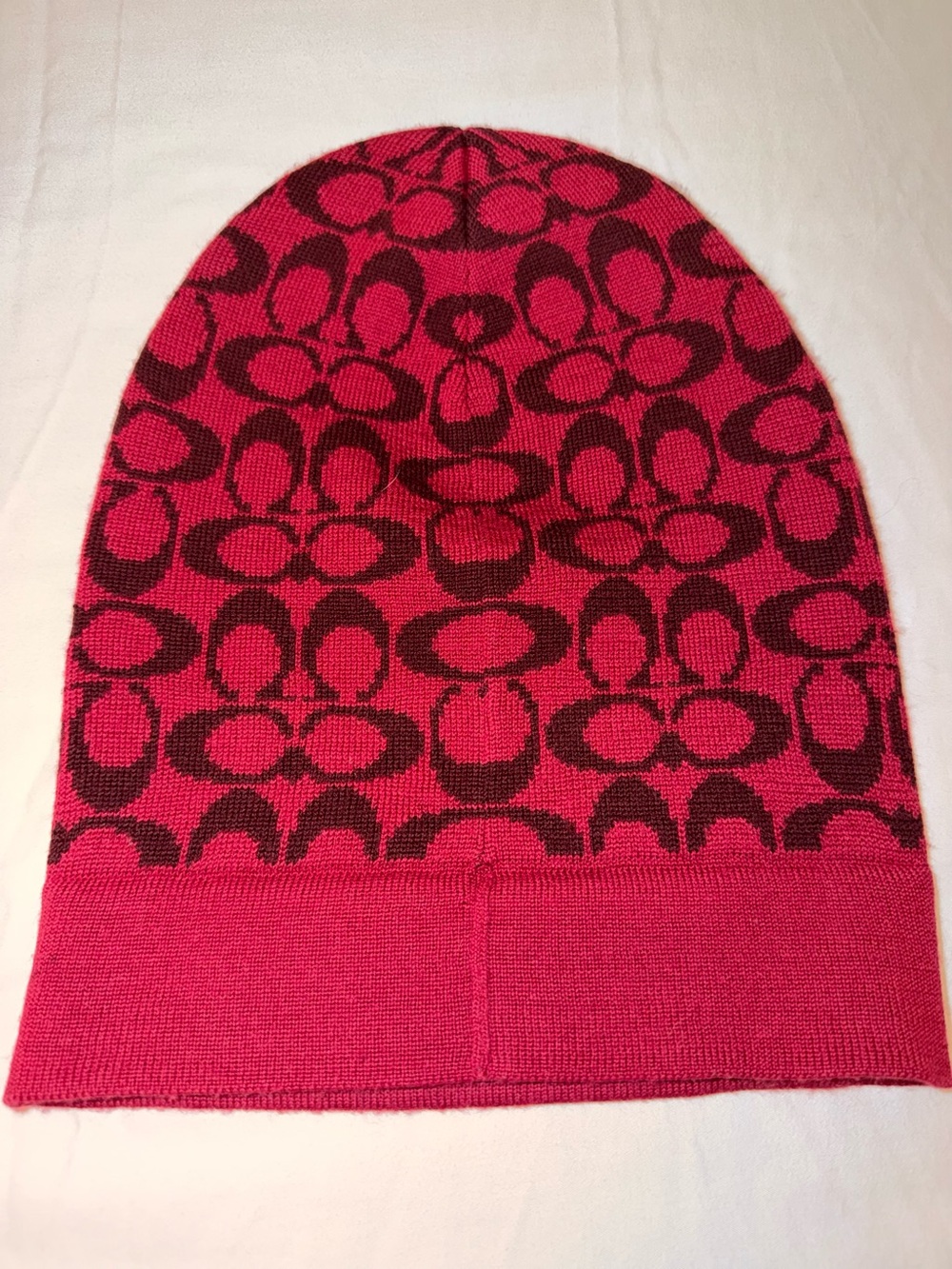 Coach Red and Black Patterned beanie